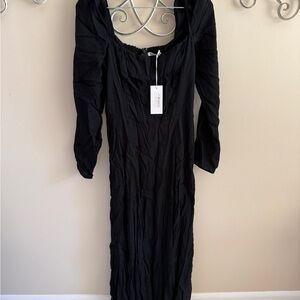 Reformation Elegant Black Long Sleeve Dress